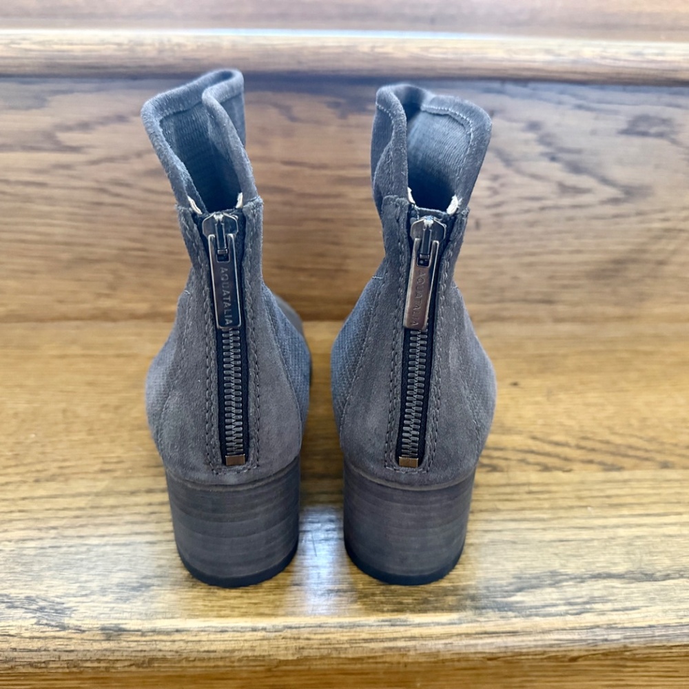 Aquatalia Taylor Gray Suede Ankle Bootie 8.5 NWT - Picture 5 of 10